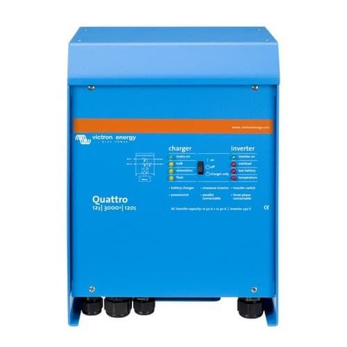 VICTRON ENERGY QUATTRO 12:5000:220-100:100 120V INVERTER:CHARGER QUA125021100